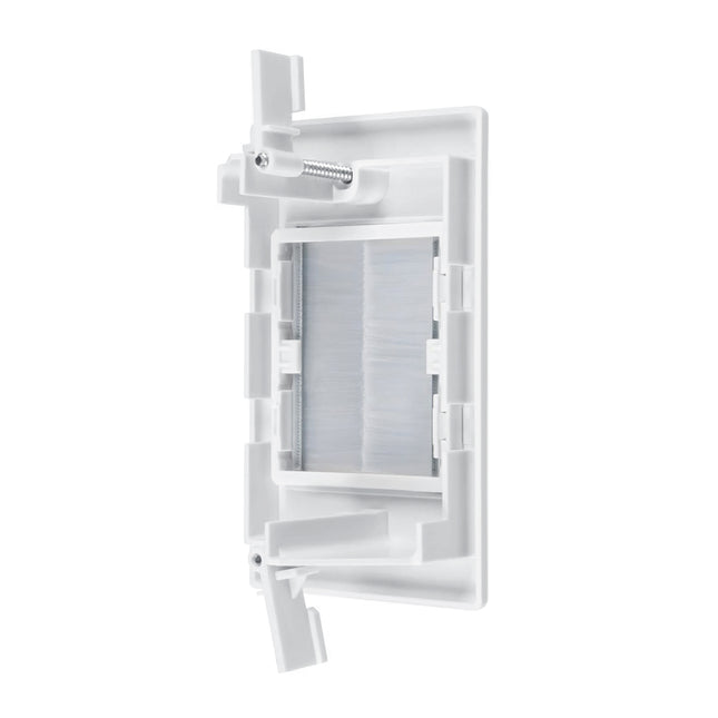 Dylux Brush Wall Plate with Wings - Tool-Free Install, No Back Box Needed