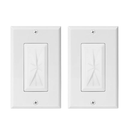 Dylux Single Gang Cable Pass Through Wall Plate with Flexible Silicone Slot – White