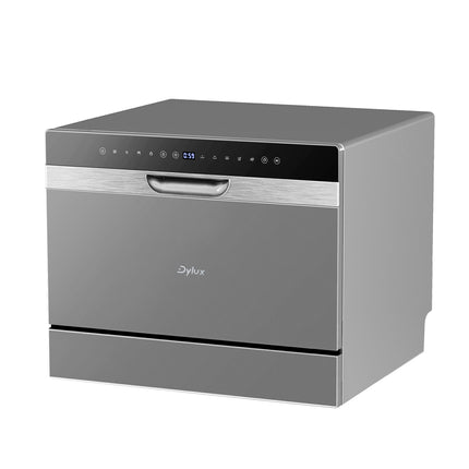Dylux Portable Countertop/Semi Built In Dishwasher – 6 Place Settings, 5 Program Options, Quiet Operation