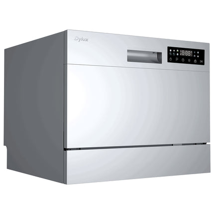Dylux Portable Countertop Dishwasher – 6 Place Settings, 8 Program Options, Quiet Operation