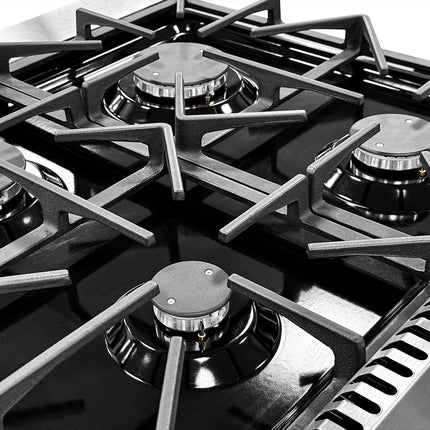 Dylux 24" LP Gas Range for RVs – 4-Burner Cooktop with 3.73 cu. ft. Convection Oven & Storage Drawer