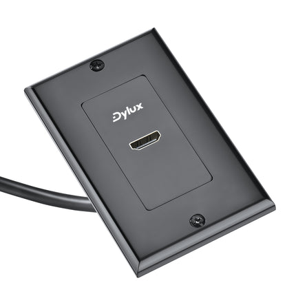 Dylux 1-Port HDMI 2.0 Wall Plate – 6.3in Female-to-Female Cable, 4K/3D/ARC Support
