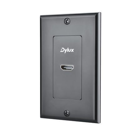 Dylux 1-Port HDMI 2.0 Wall Plate – 6.3in Female-to-Female Cable, 4K/3D/ARC Support