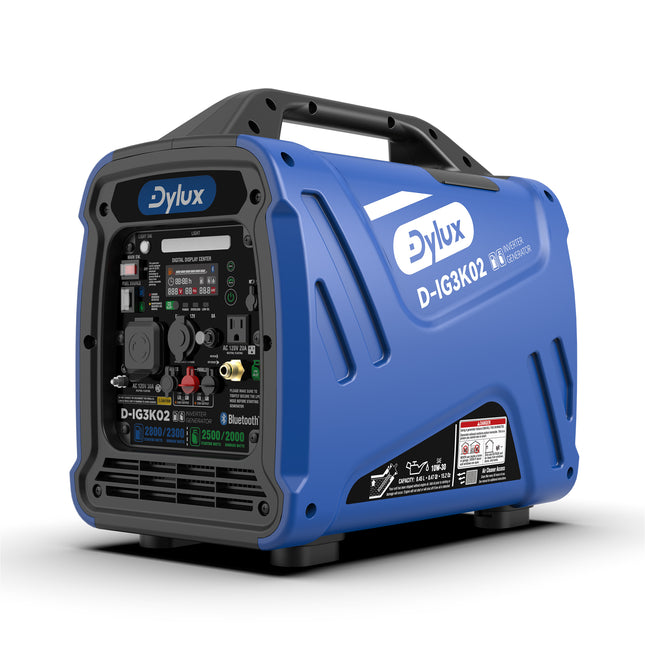 Dylux 2800W Dual Fuel Propane/Gas Inverter Generator with Bluetooth – Silent, Portable Power for Outdoor & Backup