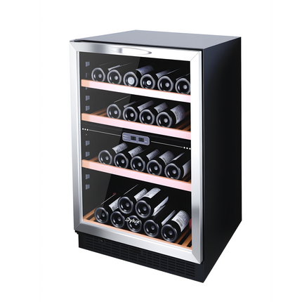 Dylux 24" Dual Zone Wine Cooler – 4.98 Cu. ft., 46-Bottle Capacity, 304 Stainless Steel, Built-in/Freestanding Installation