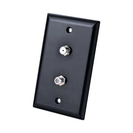 Dylux F81 Coax Wall Plate with 1-to-2 Splitter on the backside– Single or Dual Port