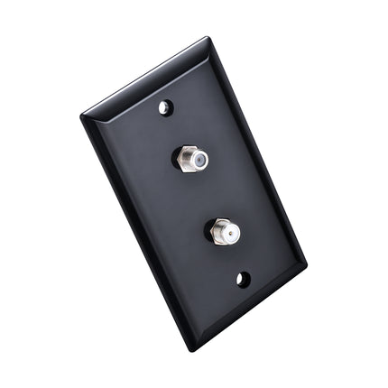 Dylux F81 Coax Wall Plate with 1-to-2 Splitter on the backside– Single or Dual Port