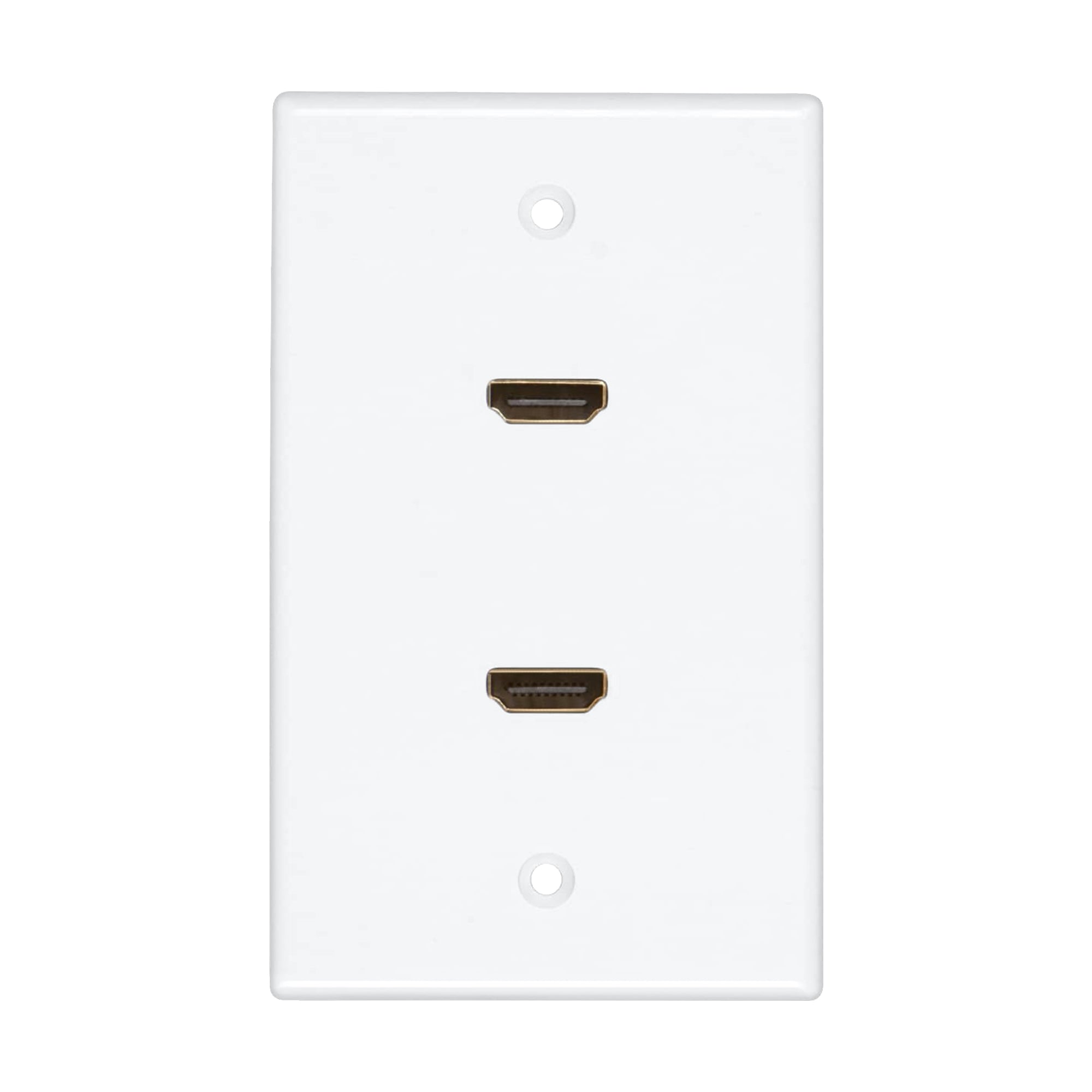 Dylux 2-Port HDMI Wall Plate with 180-Degree Female-to-Female Adapters