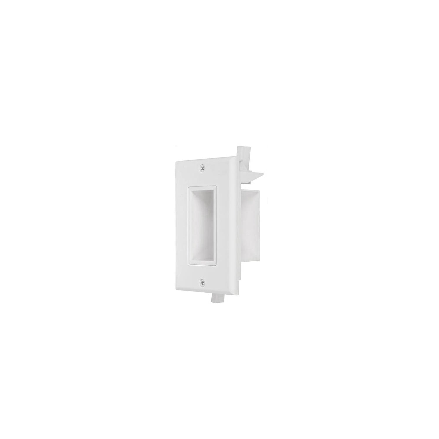 Dylux Recessed Low Voltage Cable Wall Plate with Side Opening | Includes Anchor, No Back Box Required