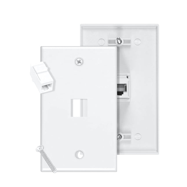 1 Port Cat6 Female to Female Wall Plate