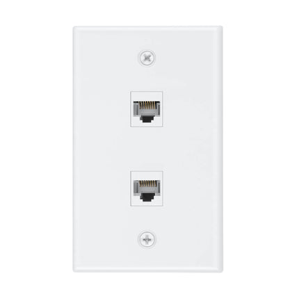 2 Port Cat6 Female to Female Wall Plate