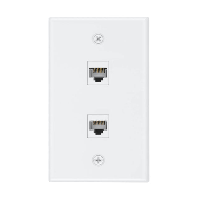 2 Port Cat6 Female to Female Wall Plate