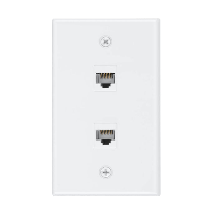 2 Port Cat6 Female to Female Wall Plate