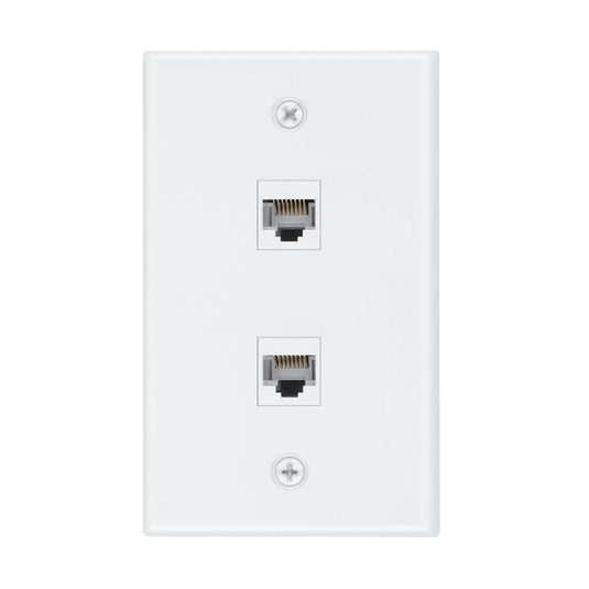 2 Port Cat6 Female to Female Wall Plate