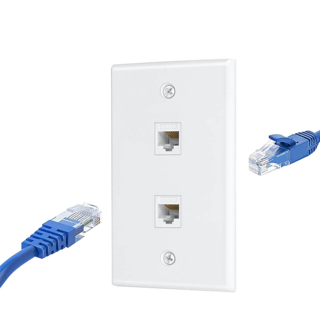 2 Port Cat6 Female to Female Wall Plate