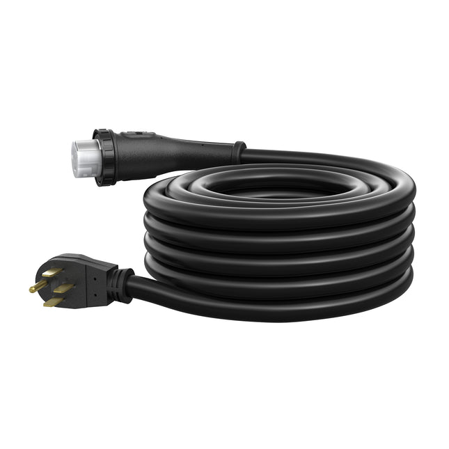 Dylux 50A RV Power Extension Cord with Handle - 30 FT with  NEMA 14-50P (M) to SS2-50R (F) Locking Connector