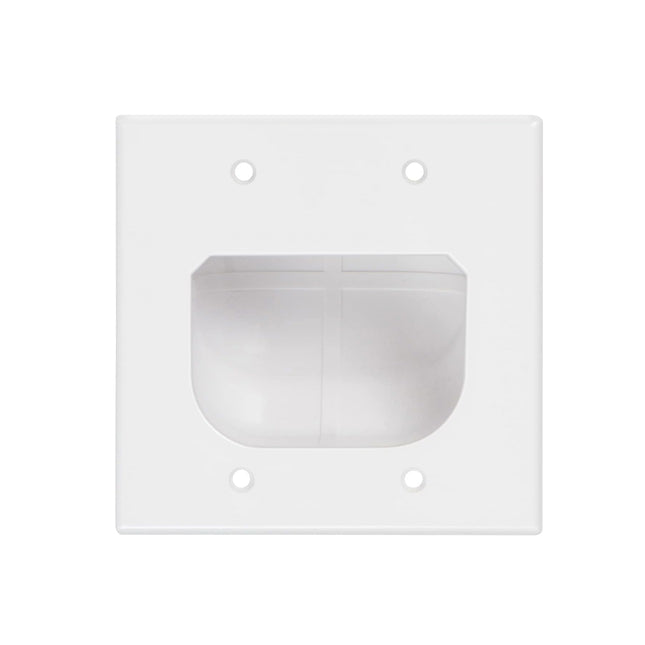 Dylux Dual Gang Recessed Wall Plate with Cable Management