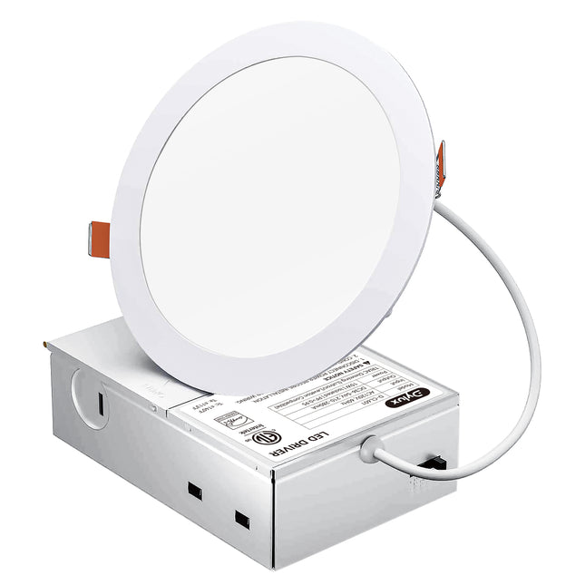 Dylux 6-Inch Recessed Downlight with Junction Box - 3000K CCT, 80+CRI, TRIAC Dimmable, ETL Listed