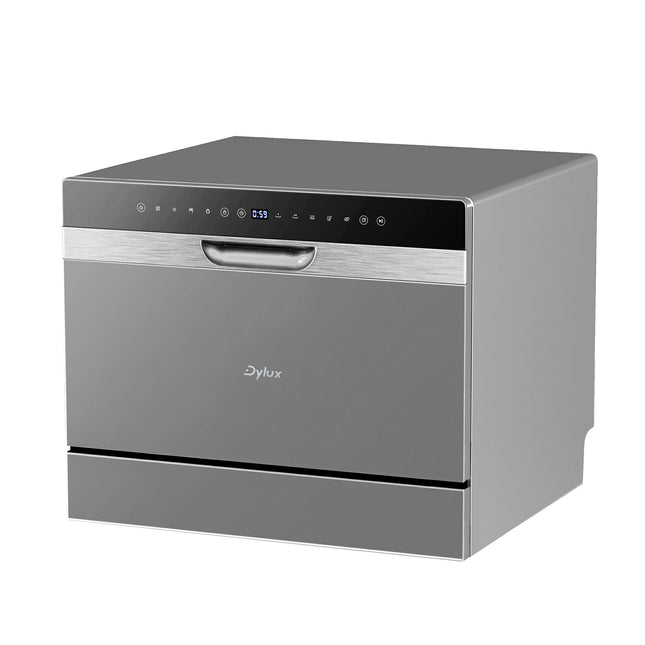 Dylux Portable Countertop/Semi Built In Dishwasher – 6 Place Settings, 5 Program Options, Quiet Operation