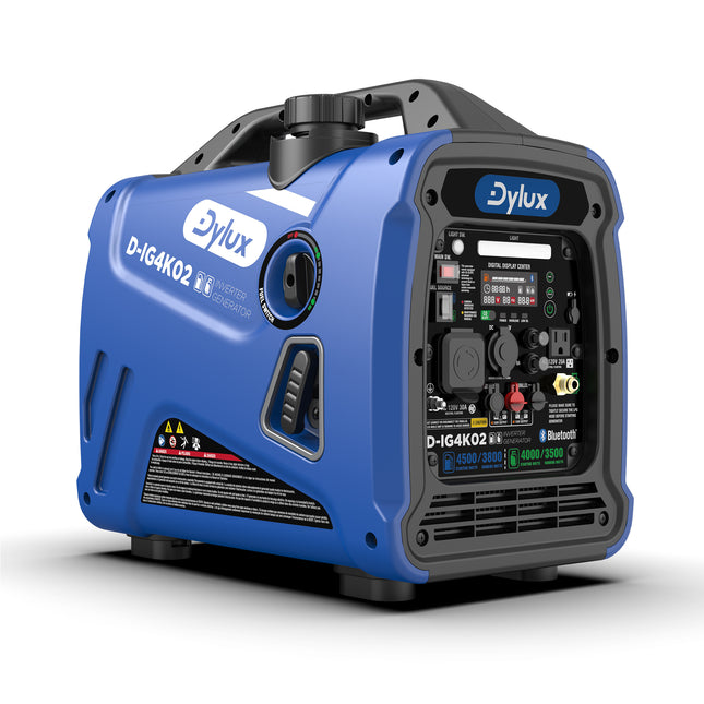 Dylux 4500W Dual Fuel Propane/Gas Inverter Generator with Bluetooth – Silent, Portable Power for Outdoor & Backup