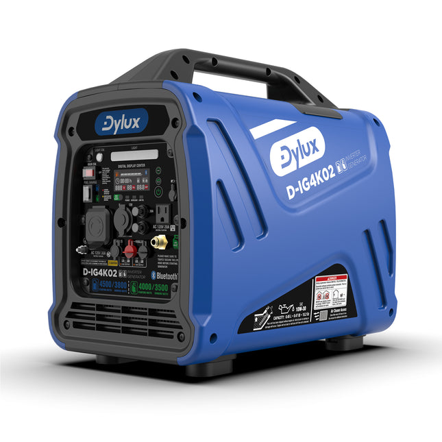 Dylux 4500W Dual Fuel Propane/Gas Inverter Generator with Bluetooth – Silent, Portable Power for Outdoor & Backup