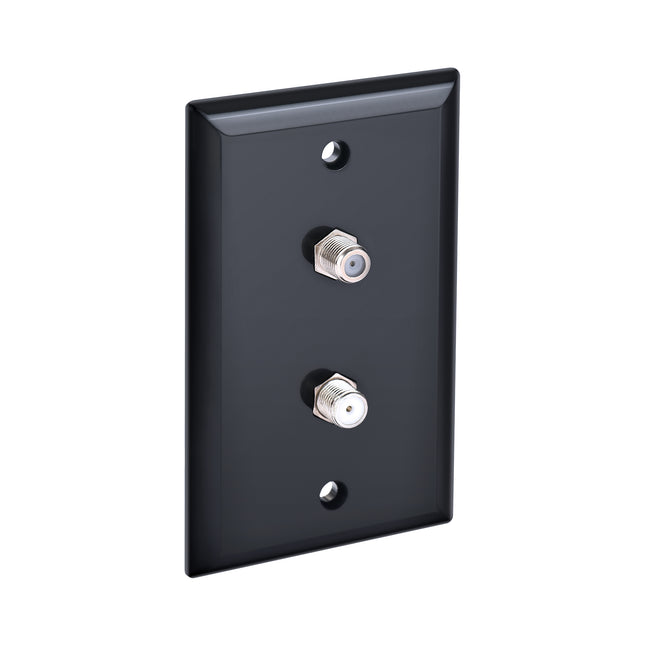 Dylux F81 Coax Wall Plate with 1-to-2 Splitter on the backside– Single or Dual Port