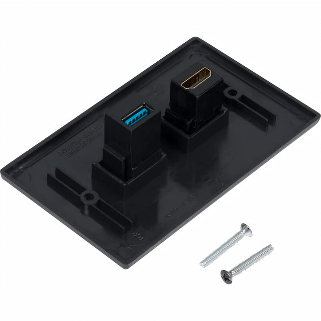 Dylux HDMI 2.0 & USB 3.0 Wall Plate - 4K HDR Compatible with Fast Charging