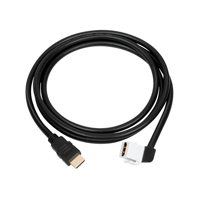 HDMI 2.0 Version Cable 90 Degree HDMI Keystone Type Female to HDMI Molding Male