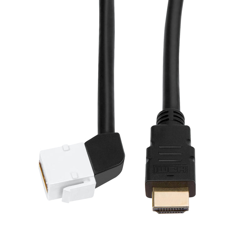 Load image into Gallery viewer, HDMI 2.0 Version Cable 90 Degree HDMI Keystone Type Female to HDMI Molding Male
