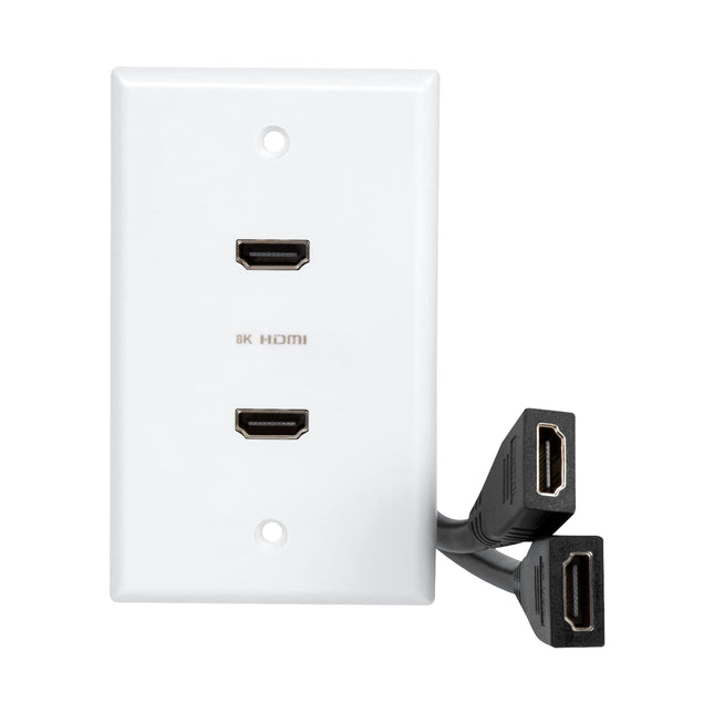 HDMI Wall Plate with 2 HDMI F-F 5.12in Short Cable