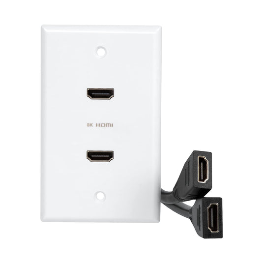 HDMI Wall Plate with 2 HDMI F-F 13CM Short Cable