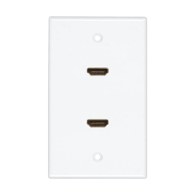 Dylux 2-Port HDMI Wall Plate with 180-Degree Female-to-Female Adapters