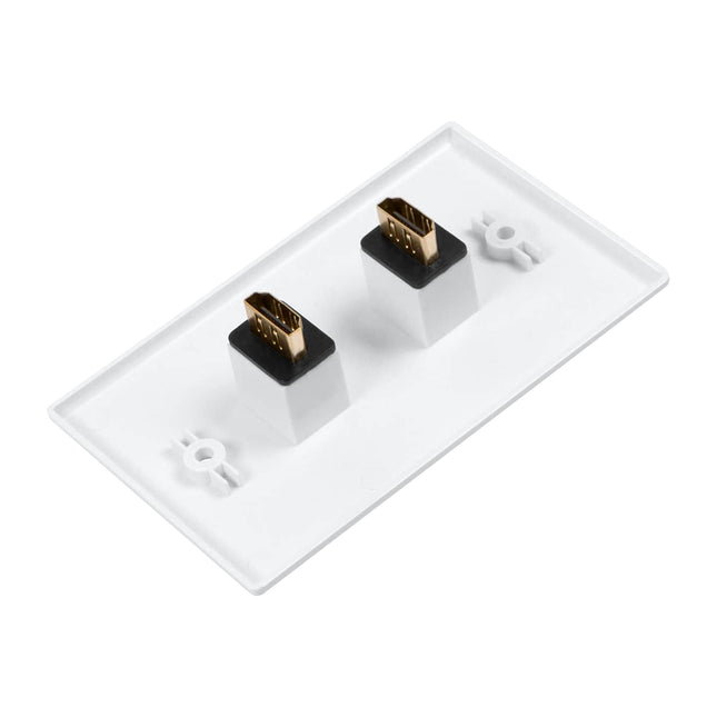 Dylux 2-Port HDMI Wall Plate with 180-Degree Female-to-Female Adapters