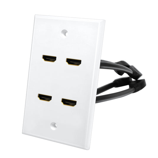 HDMI Wall Plate with 4 HDMI F-F 13CM Short Cable HDMI Version 2.0