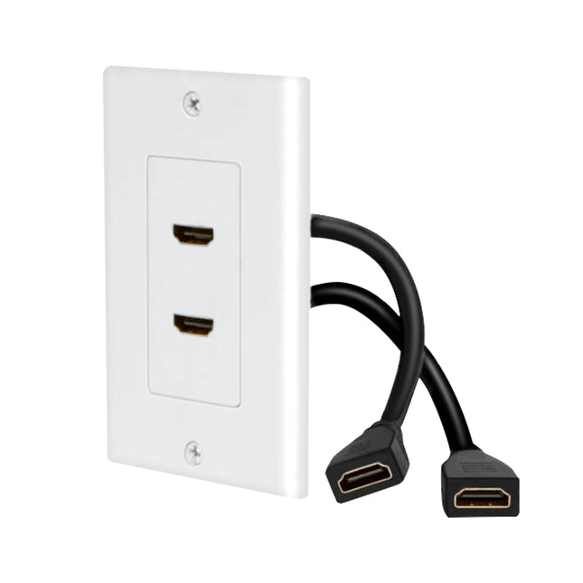 HDMI Wall Plate with Dual HDMI Female to Female Extension Cable 13CM