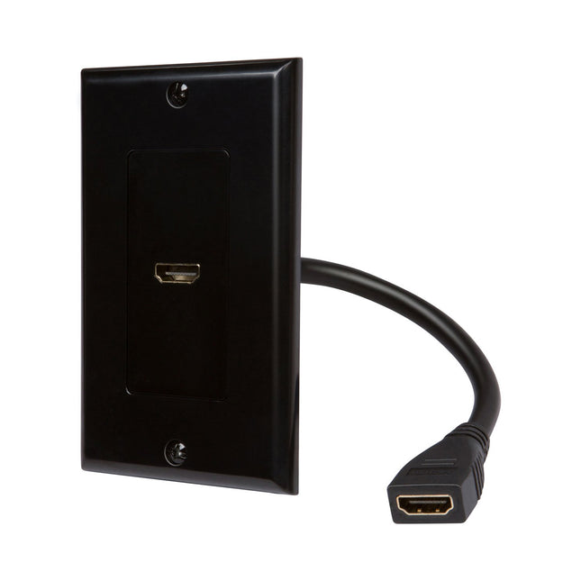 Dylux 1-Port HDMI 2.0 Wall Plate with 5.12in Female-to-Female Extension Cable