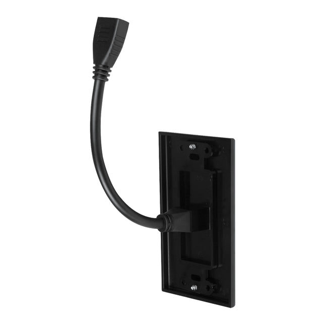Dylux 1-Port HDMI 2.0 Wall Plate with 5.12in Female-to-Female Extension Cable