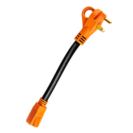 Dylux RV Power Pigtail Adapter – 12 Inch, Fixes Power Mismatches Between Inlet, Cord & Source