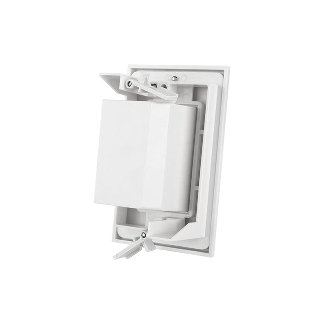 Dylux Recessed Low Voltage Cable Wall Plate with Side Opening | Includes Anchor, No Back Box Required