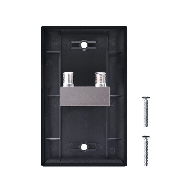 Dylux F81 Coax Wall Plate with 1-to-2 Splitter on the backside– Single or Dual Port